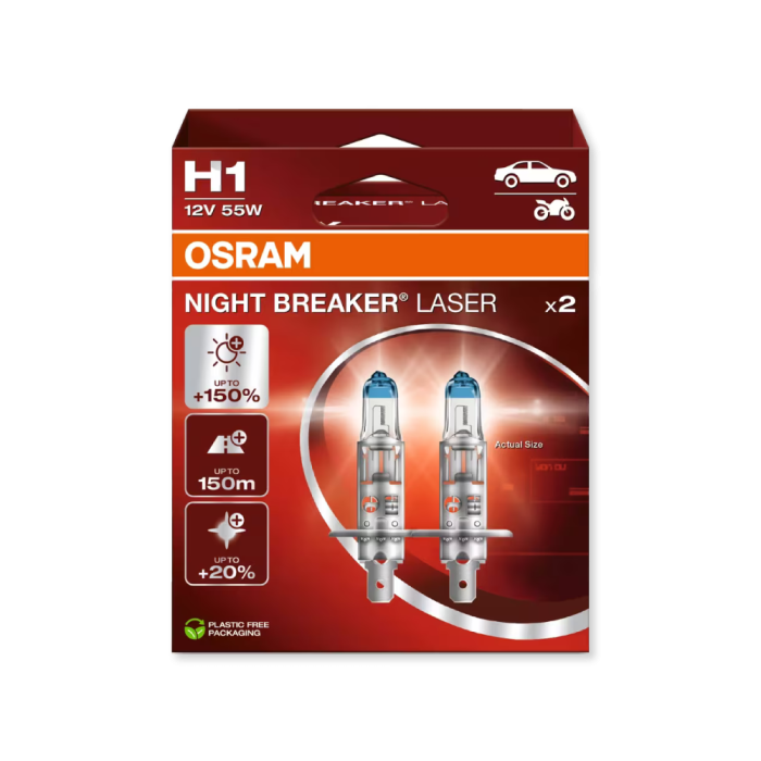Night Breaker Halogen Laser +150% Brighter (Twin Pack)