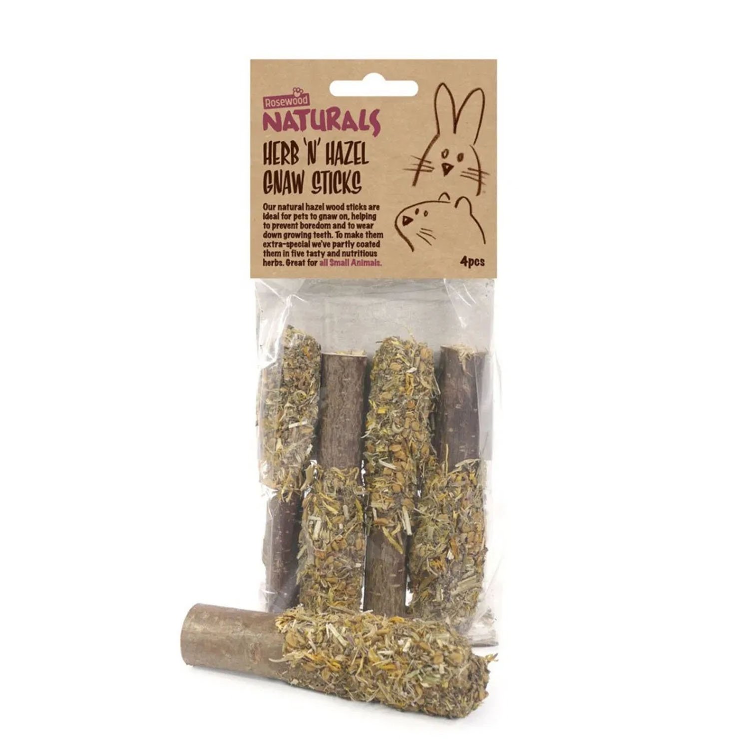 Rosewood Naturals Herb N Hazel Gnaw Sticks 10x4pc