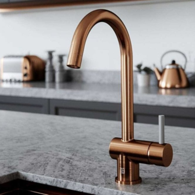 Vibrance Twin Lever Kitchen Mixer - Copper