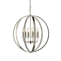 RITZ 6 LIGHT PENDANT, POLISHED BRIGHT NICKEL