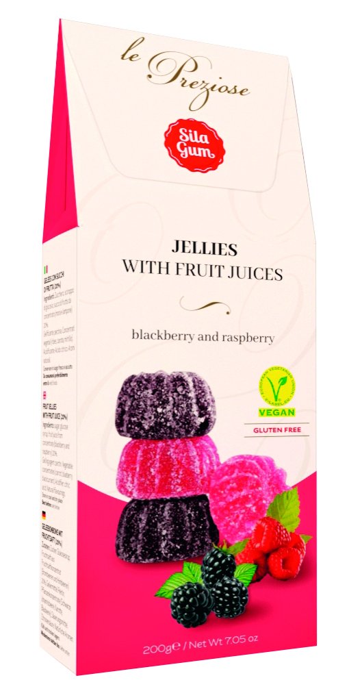 Italian blackberry & raspberry fruit jellies 6x200g House of Sarunds