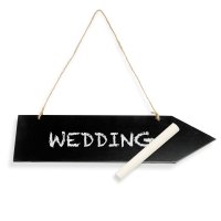 Large Arrow Wooden Blackboard & Chalk - 305 x 65mm