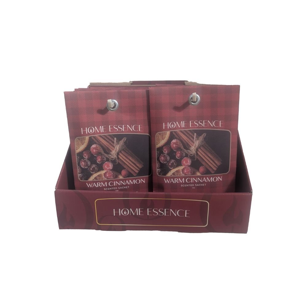 Home Essence Warm Cinnamon Scented Sachets 24pc Counter Unit