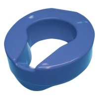 This 4 inch raised toilet seat helps people sit down on the toilet