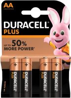 DURACELL PLUS PACK OF 4 AA BATTERIES