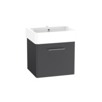 Tucker French Dartford 500mm Wall Mounted Single Drawer Basin Unit Matt Storm Grey
