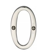 C1560-0-PNF - Heritage Brass Numeral 0 Face Fix 76mm (3") Polished Nickel Finish