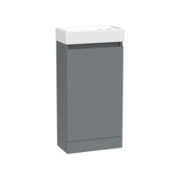 Tucker French Chiltern 400mm Floor Standing Single Door Cloakroom Basin Unit Matt Dust Grey