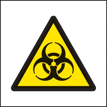 Biohazard symbol 25x25mm self adhesive