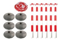 Set of 6 Posts & Bases with Chain