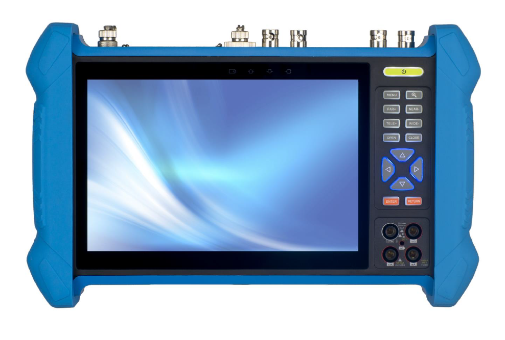 Front view of DS7TEST-3 7″ touchscreen test monitor, IC PLUS
