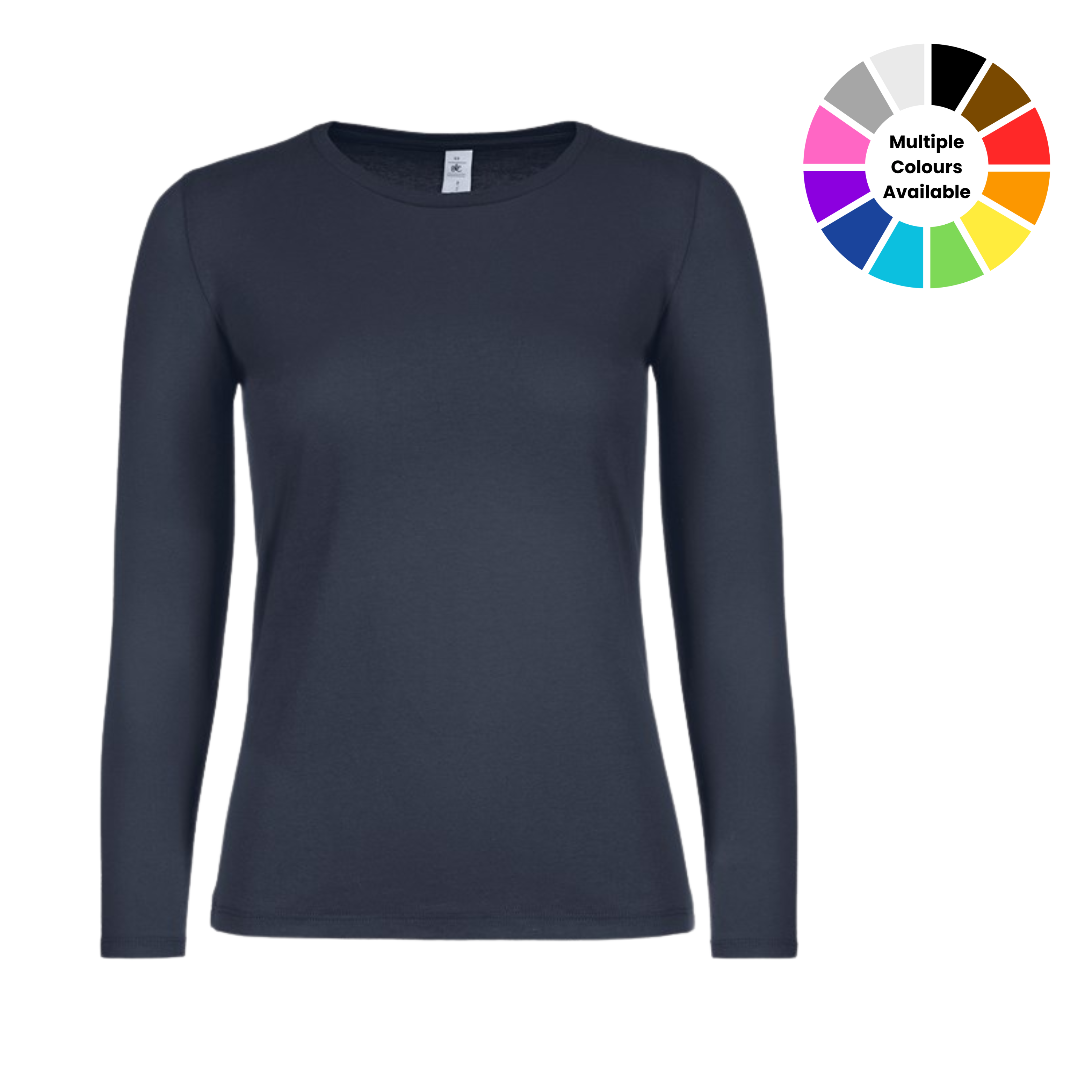 B&C E150 Long Sleeve T-Shirt, Navy