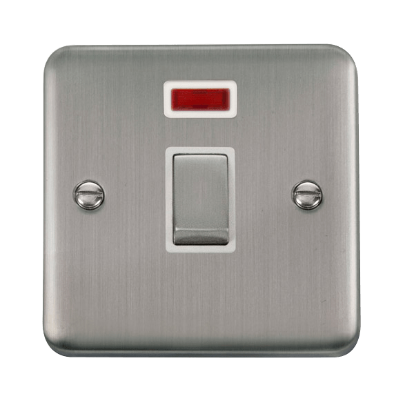 Click Deco Plus 20A DP Switch+ Neon Stainless Steel White Insert DPSS723WH