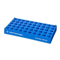 Vial rack, single blue holds 50 standard 12 mm 2 mL vials. Stackable.
