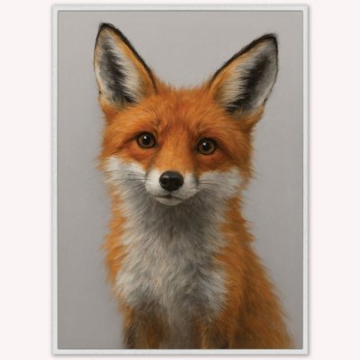 Curious Fox Velvet Canvas Art - 93 x 68cm
