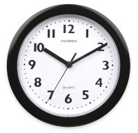 CHAMPION 9" ROUND WALL CLOCK BLACK