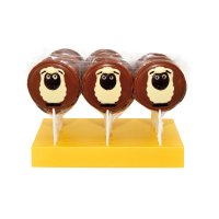 Easter sheep decorated milk choc lollies in display - 24x55g