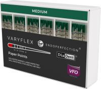 DiaDent Matching Paper Points For VaryFlex VFO One Rotary Reciprocating File System | DiaDent Dia-Pro W Gold Paper Points