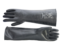 Black Rubber Gauntlet Glove Medium Weight 17" (43cm) (Pair)
