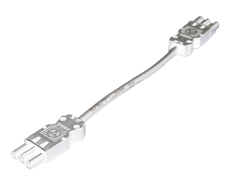CMD 1m Connector Cable GST 3 Pole Wieland Male - Female White
