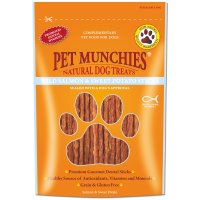 Pet Munchies Wild Salmon and Sweet Potato Dental Stick Dog Treat 8x90gm