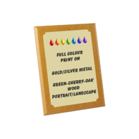 17.5cm Printed Plaque (?? Wood) (?? Metal)