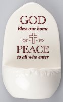 Porcelain Font/5 inch - God Bless our Home   (30153)