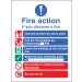 Fire action EEC (manual 999) 150x200mm adhesive backed