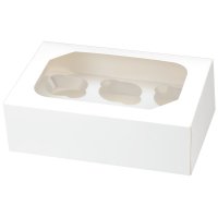 6 Pieces Cupcake/Muffin Box White-  240 x 165 x 75mm