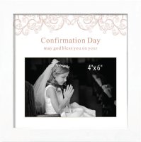 Confirmation Photo Frame/White Finish/Symbolic   (F46258)