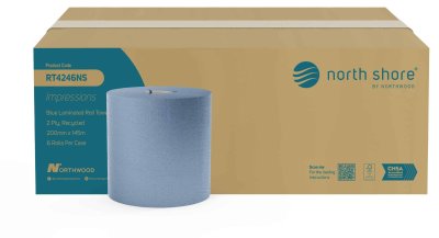 RT4246NS Blue Laminated & Embossed Roll Towel