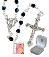 Glass Rosary - Colour:Black   (6337/BK)