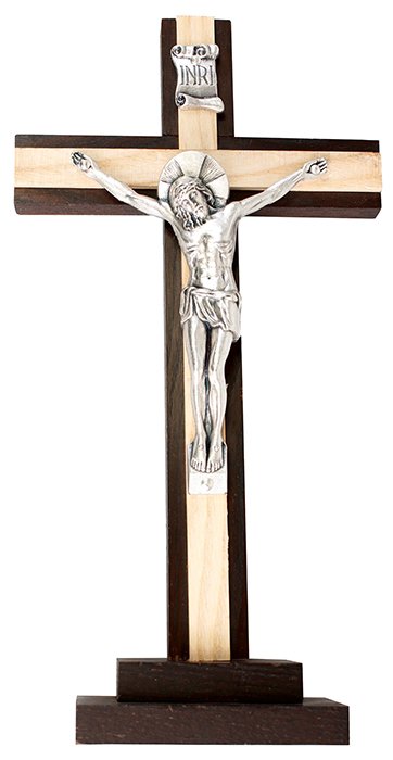 Wood Crucifix/Metal Corpus/8 1/2 Inch   (11320)