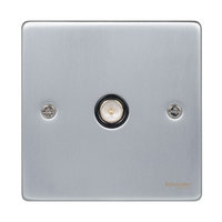 Schneider Ultimate Low Profile Tv Co-axial Point Brushed Chrome with Black Insert | LV0701.0036