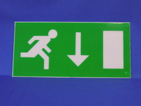 Man Running Arrow Down Exit Box Legend