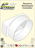 Flat Ducting Round to Rect Straight Connector ASR40700