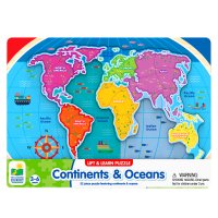 Lift & Learn Puzzles - Continents & Ocean Puzzle