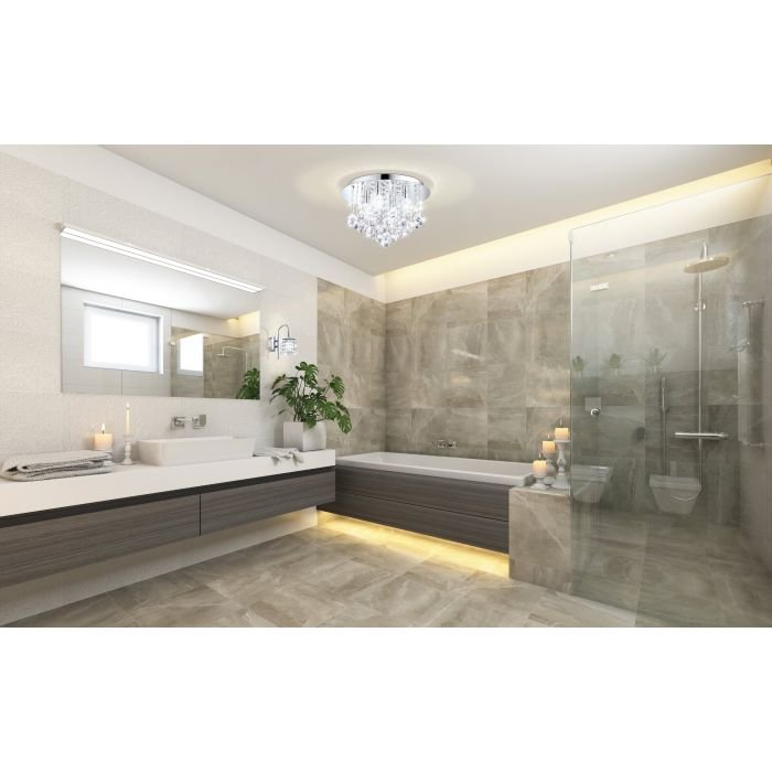 Eglo Almonte Chrome/Crystal Bathroom Wall Light
