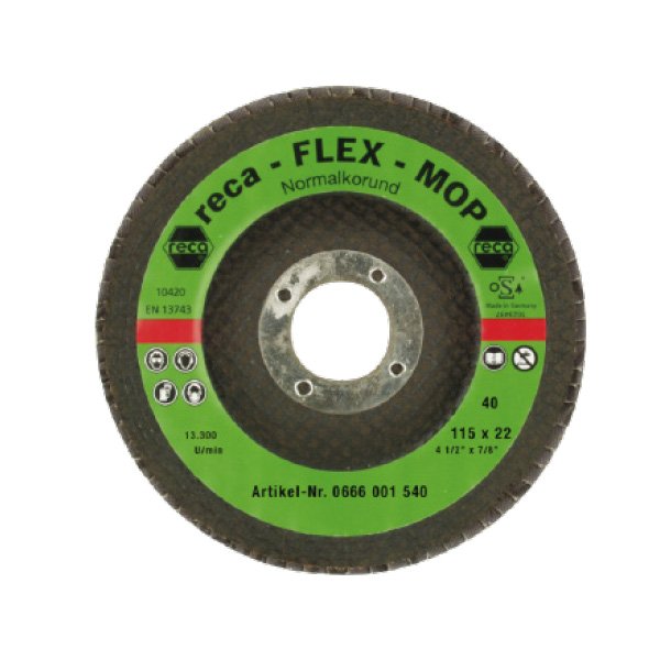 RECA Flap Disc 115 x 22 Zirconium K-80