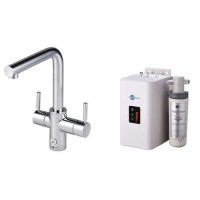 InSinkErator 4N1 Touch L Shape Instant Hot Water Tap Chrome with Tank and Filter 45356-ISE+45094