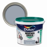 Weathershield Blue Grey Colour Swatch & 10L Paint Bucket