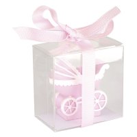 Candle Pink Pram - 50 x 25 x 50mm