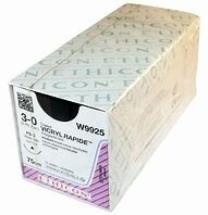 Johnson & Johnson 3/0 Vicryl Rapide Sutures - 75cm x 12 16mm, 3/8 Circle, CC - DMI Dental Consumables Ireland - Next Day Delivery