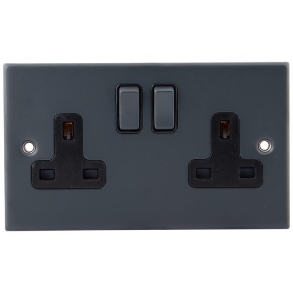 Granite Blue 2 Gang 13 Amp Socket 6103-105