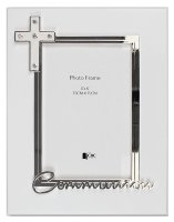 Communion Photo Frame/Wood/White   (C46274)