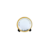 Silver Tray with Gold Rim