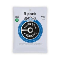 Martin MA170 Extra Light Acoustic Guitar Strings 10-47 (80/20 Bronze) *3 Pack*
