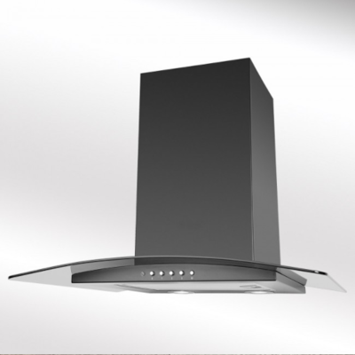 Luxair Aris Curved Glass Cooker Hood 60cm - Black