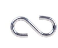 S Hook Zinc 4mm Pk 2