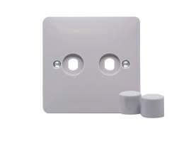 Hager Sollysta 2G Dimmer Plate & Knobs White WMDRP2KIT